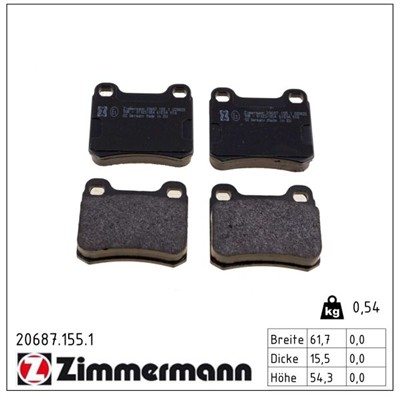ZIMMERMANN 20687.155.1 Číslo výrobce: 20687. EAN: 4250238729709.