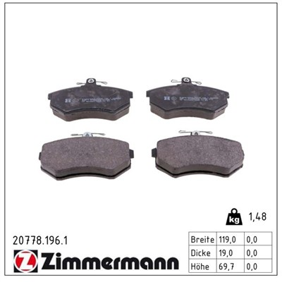 ZIMMERMANN 20778.196.1 Číslo výrobce: 20669. EAN: 4250238741824.