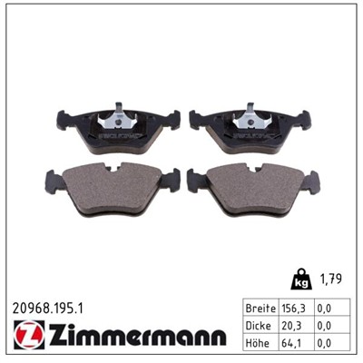 ZIMMERMANN 20968.195.1 Číslo výrobce: 20968. EAN: 4250238730521.