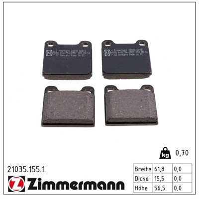 ZIMMERMANN 21035.155.1 Číslo výrobce: 21035. EAN: 4250238733393.
