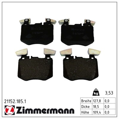 ZIMMERMANN 21152.185.1 Číslo výrobce: 21152. EAN: 4250238790488.