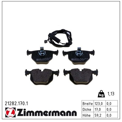 ZIMMERMANN 21282.170.1 Číslo výrobce: 21282. EAN: 4250238734222.