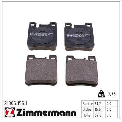 ZIMMERMANN 21305.155.1 Číslo výrobce: 21305. EAN: 4250238734307.