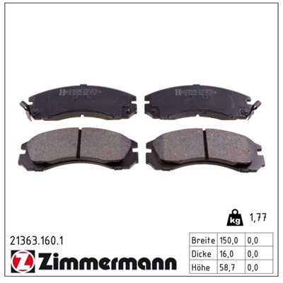 ZIMMERMANN 21363.160.1 Číslo výrobce: 21363. EAN: 4250238734505.