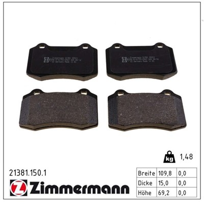 ZIMMERMANN 21381.150.1 Číslo výrobce: 21381. EAN: 4250238734581.