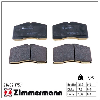 ZIMMERMANN 21402.175.1 Číslo výrobce: 21402. EAN: 4250238786030.