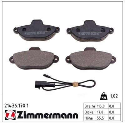 ZIMMERMANN 21436.170.1 Číslo výrobce: 21436. EAN: 4250238734703.