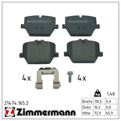 ZIMMERMANN 21474.165.2 Číslo výrobce: 21474. EAN: 4250238788386.