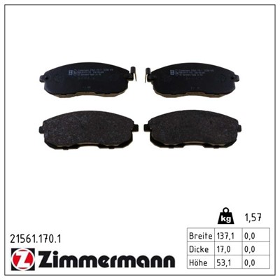 ZIMMERMANN 21561.170.1 Číslo výrobce: 21561. EAN: 4250238735243.