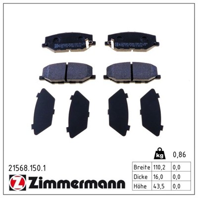 ZIMMERMANN 21568.150.1 Číslo výrobce: 21568. EAN: 4250238786191.