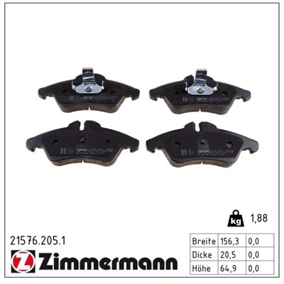 ZIMMERMANN 21576.205.1 Číslo výrobce: 21576. EAN: 4250238735298.