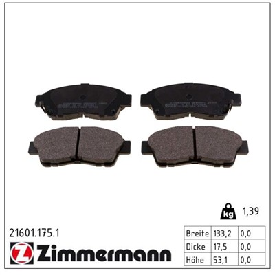 ZIMMERMANN 21601.175.1 Číslo výrobce: 21601. EAN: 4250238735366.