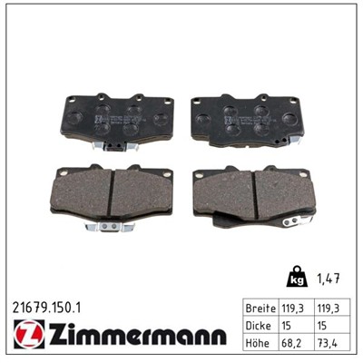 ZIMMERMANN 21679.150.1 Číslo výrobce: 21679. EAN: 4250238735656.