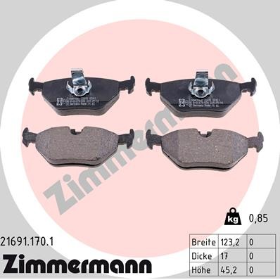ZIMMERMANN 21691.170.1 Číslo výrobce: 21691. EAN: 4250238735687.