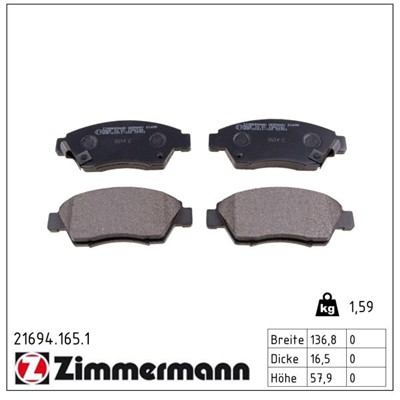 ZIMMERMANN 21694.165.1 Číslo výrobce: 21694. EAN: 4250238735700.