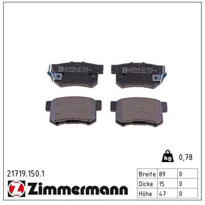 ZIMMERMANN 21719.150.1 Číslo výrobce: 21719. EAN: 4250238735809.