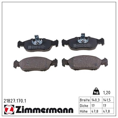 ZIMMERMANN 21827.170.1 Číslo výrobce: 21430. EAN: 4250238736080.
