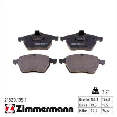 ZIMMERMANN 21829.195.1 Číslo výrobce: 20676. EAN: 4250238736097.