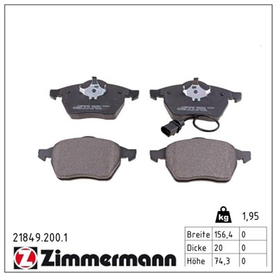ZIMMERMANN 21849.200.1 Číslo výrobce: 21848. EAN: 4250238736172.