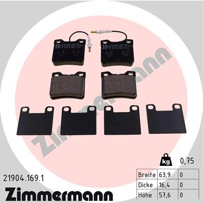 ZIMMERMANN 21904.169.1 Číslo výrobce: 21278. EAN: 4250238736387.