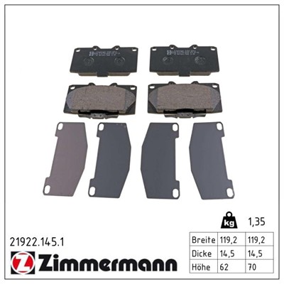 ZIMMERMANN 21922.145.1 Číslo výrobce: 21922. EAN: 4250238736455.