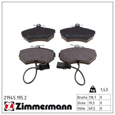 ZIMMERMANN 21945.195.2 Číslo výrobce: 21945. EAN: 4250238736592.