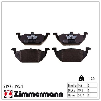 ZIMMERMANN 21974.195.1 Číslo výrobce: 21974. EAN: 4250238736677.