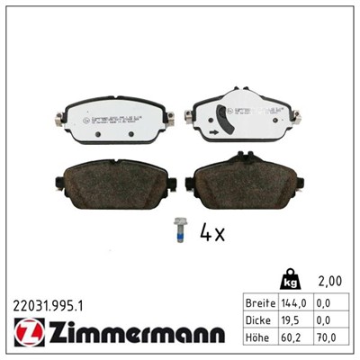 ZIMMERMANN 22031.995.1 Číslo výrobce: 22031. EAN: 4250238793540.