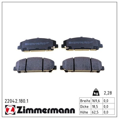 ZIMMERMANN 22042.180.1 Číslo výrobce: 22042. EAN: 4250238786276.