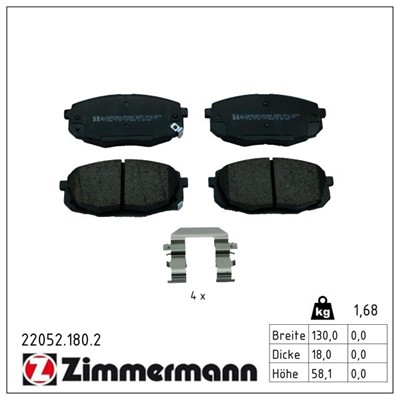 ZIMMERMANN 22052.180.2 Číslo výrobce: 22052. EAN: 4250238787648.