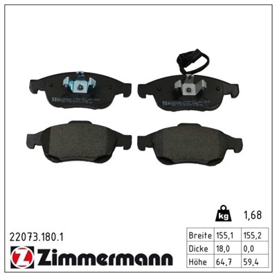 ZIMMERMANN 22073.180.1 Číslo výrobce: 22073. EAN: 4250238791690.