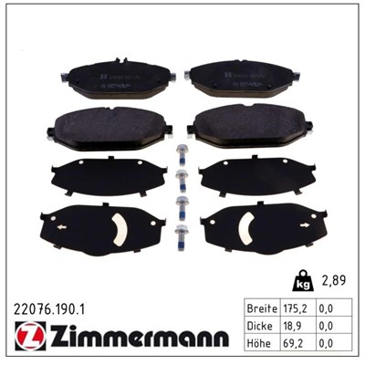 ZIMMERMANN 22076.190.1 Číslo výrobce: 22076. EAN: 4250238769798.