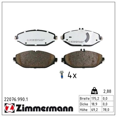 ZIMMERMANN 22076.990.1 Číslo výrobce: 22076. EAN: 4250238793526.