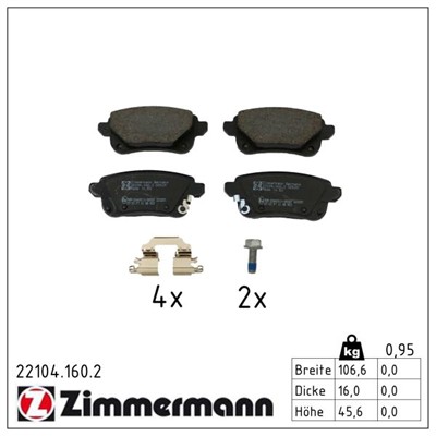 ZIMMERMANN 22104.160.2 Číslo výrobce: 22104. EAN: 4250238791454.