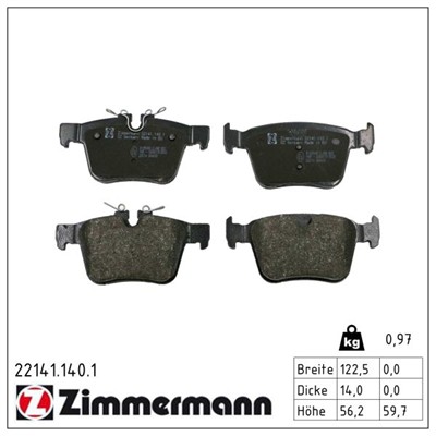 ZIMMERMANN 22141.140.1 Číslo výrobce: 22141. EAN: 4250238793113.
