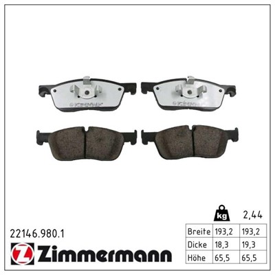 ZIMMERMANN 22146.980.1 Číslo výrobce: 22146. EAN: 4250238793649.