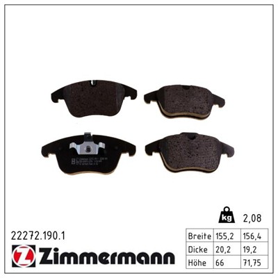 ZIMMERMANN 22272.190.1 Číslo výrobce: 22272. EAN: 4250238778295.