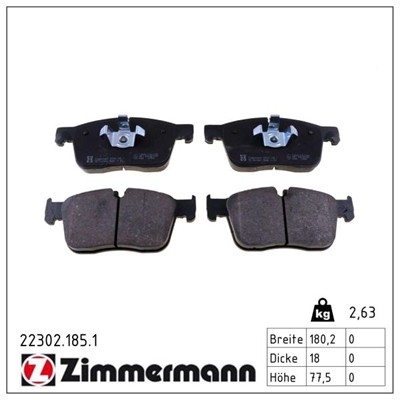 ZIMMERMANN 22302.185.1 Číslo výrobce: 22302. EAN: 4250238779650.