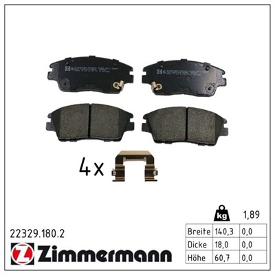 ZIMMERMANN 22329.180.2 Číslo výrobce: 22329. EAN: 4250238794233.