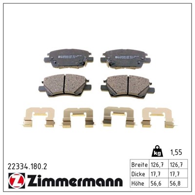 ZIMMERMANN 22334.180.2 Číslo výrobce: 22334. EAN: 4250238785309.