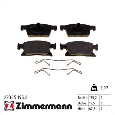 ZIMMERMANN 22345.195.2 Číslo výrobce: 22345. EAN: 4250238776987.