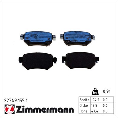ZIMMERMANN 22349.155.1 Číslo výrobce: 22349. EAN: 4250238780540.