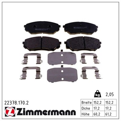 ZIMMERMANN 22378.170.2 Číslo výrobce: 22378. EAN: 4250238780779.