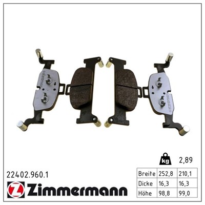 ZIMMERMANN 22402.960.1 Číslo výrobce: 22402. EAN: 4250238783282.