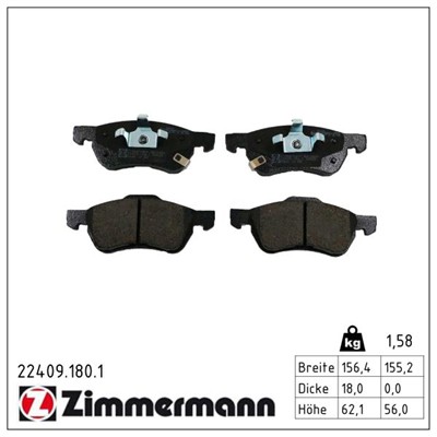 ZIMMERMANN 22409.180.1 Číslo výrobce: 22409. EAN: 4250238794820.