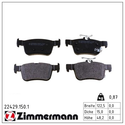 ZIMMERMANN 22429.150.1 Číslo výrobce: 22429. EAN: 4250238780625.