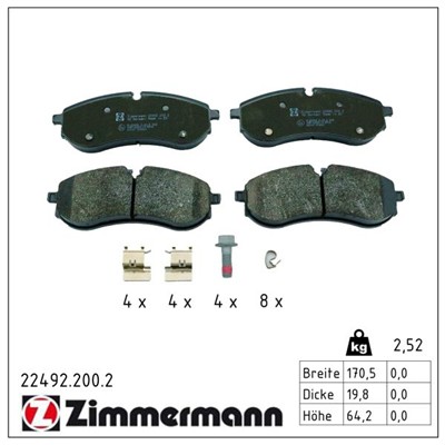 ZIMMERMANN 22492.200.2 Číslo výrobce: 22492. EAN: 4250238788669.