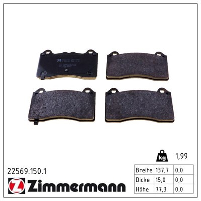 ZIMMERMANN 22569.150.1 Číslo výrobce: 22569. EAN: 4250238783046.