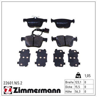 ZIMMERMANN 22601.165.2 Číslo výrobce: 22601. EAN: 4250238778646.