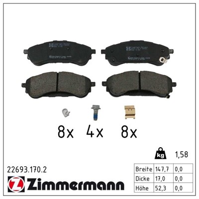 ZIMMERMANN 22693.170.2 Číslo výrobce: 22693. EAN: 4250238791850.